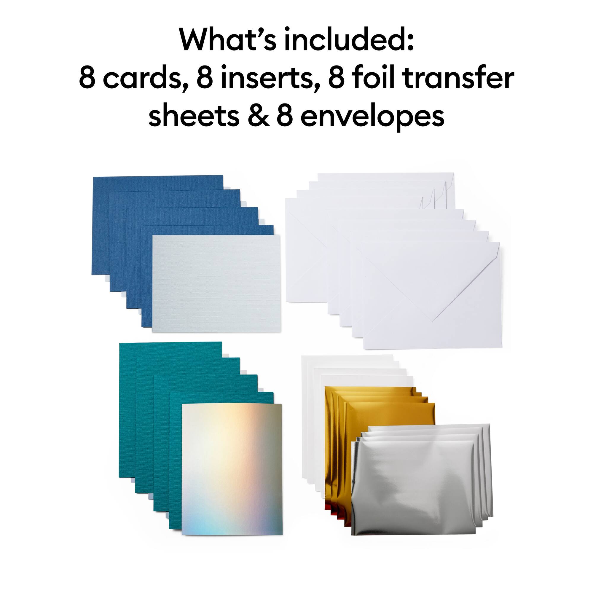 Cricut Joy™ A2 Foil Transfer Insert Cards, Blue Lagoon Sampler